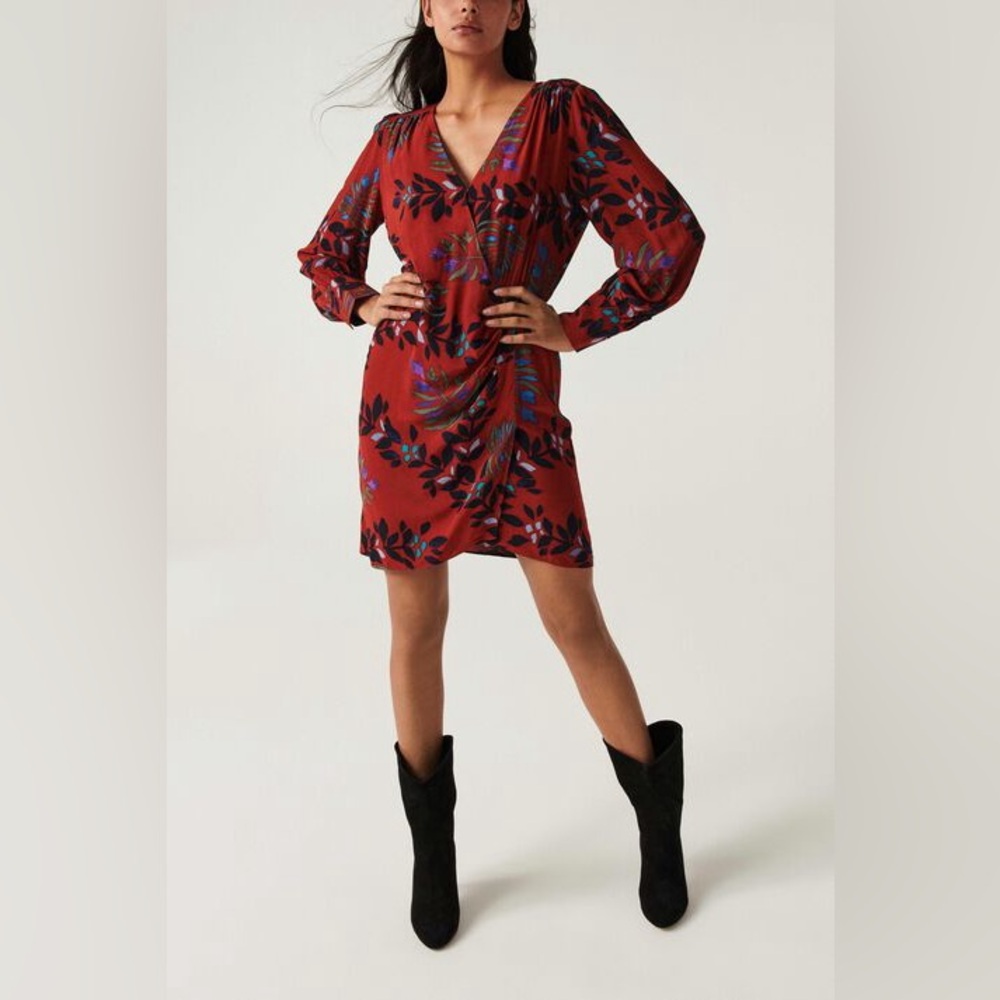Like-new BA&SH Cassie Red Viscose Dress
